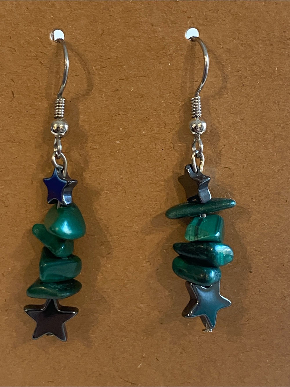Green Star Dangle Earrings - Women Jewelry